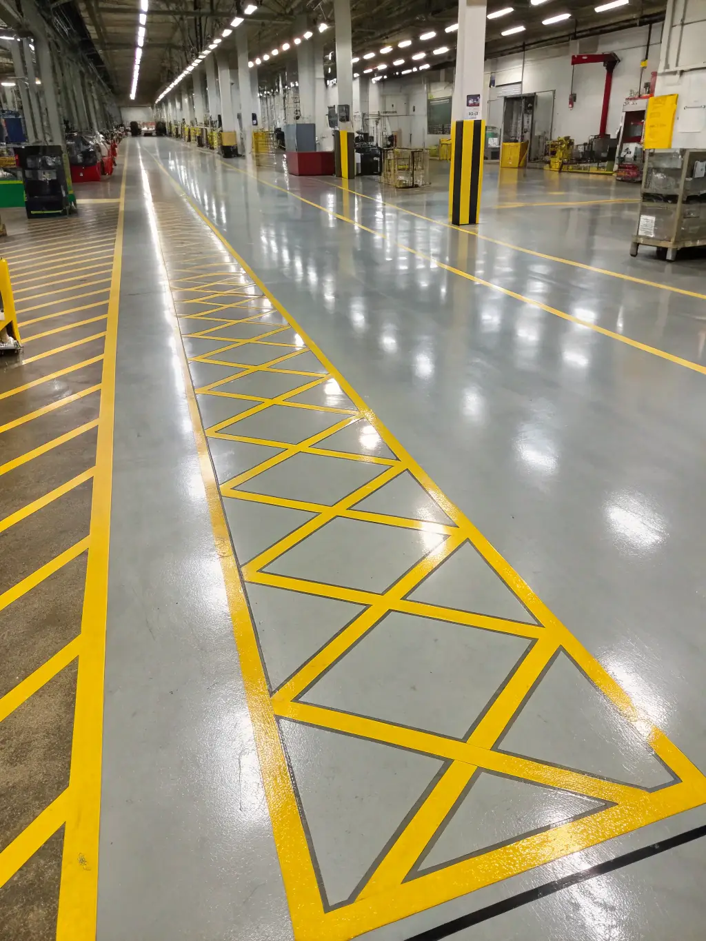 A photograph of a wet floor with a warning sign, representing slip and fall incidents.